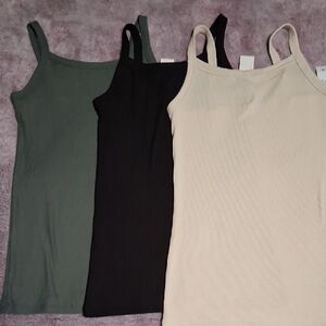 No Boundaries Camisole Trio - Black, Green, Cream